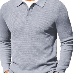 Men Self Design Collared Neck Grey Sweater-image-14