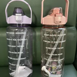 papita Portable Transparent Clear Water Bottle, Large Capacity Leak-Proof Sipper combo 2000 ml Bottle image 3