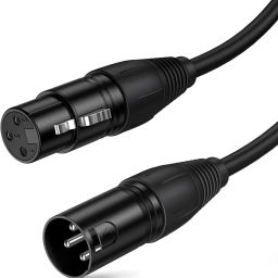 Fiero Basic XLR Male to XLR Female Balanced 3 PIN Microphone Cable, Black Straight XLR Patch Cable-image-12