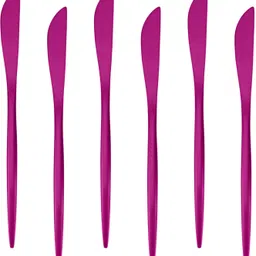 oicia Pink Butter Spreader Knife for Kitchen, Heavy Duty Dinner Knives, Food Knives Stainless Steel Steak Knife Set-picture-12