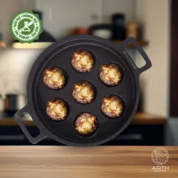 Arth Pre-Seasoned Cast Iron Paniyaram - 7 pits, 100% Toxic Free Paniarakkal 0 L capacity 22 cm diameter-picture-21