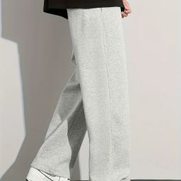 Men Loose Fit Grey Cotton Blend Trousers-image-33