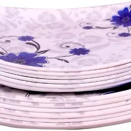 SQUARE LITO(916) 10+7 INCH FULL and HALF DINNER PLATE SET 12 PCS OF MELAMINE Dinner Plate-image-30