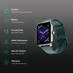 noise ColorFit Pulse 4 Smartwatch with Bluetooth Calling (46.9mm AMOLED Display, IP68 Water Resistant, Space Blue Strap) image 2
