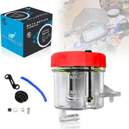 moto genius Universal Front Brake & Clutch Fluid Reservoir Tank for All Bikes (Red) Oil Filler Cap-picture-28