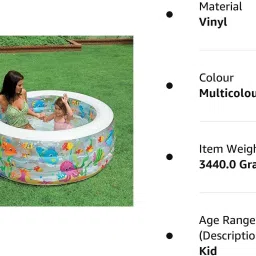 tiny tales AQUATIC SWIMMING POOL With Pump Inflatable Swimming Pool image 2