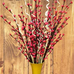 White Filler Grass With Red Rose, Orchids Artificial Flower-image-8