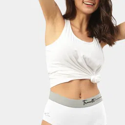 FREECULTR Women White Anti Microbial Ultra Soft Cult Waistband Boxer Briefs-picture-10