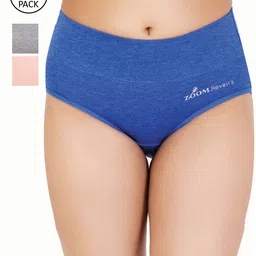 Reveira Women Pack of 3 Assorted Cotton Hipster Briefs-image-14