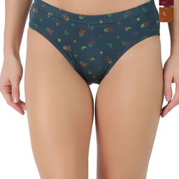 Dollar Pack Of 3 Assorted Printed Anti Bacterial Pure Cotton Hipster Briefs-picture-31