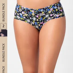 FashionRack Women Pack Of 2 Assorted Printed Seamless Hipster Briefs-picture-2