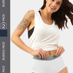 FREECULTR Women Blue & White Pack Of 2 Anti Microbial Ultra Soft Boxer Briefs-image-63