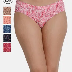 Leading Lady Women Pack Of 6 Printed Pure Cotton Hipster Briefs-image-76