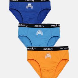 mackly Boys Pack of 3 Printed Basic Briefs-15