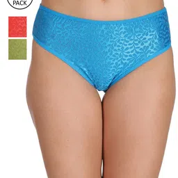 Reveira Women Pack Of 3 Assorted Cotton Hipster Briefs-image-24