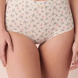 La Vie en Rose Printed Cotton High Waist Boy Shorts-image-4