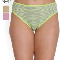 Reveira Women Pack Of 3 Assorted Cotton Hipster Briefs-picture-10