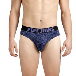 Pepe Jeans Men Blue Printed Cotton Basic Brief-picture-13