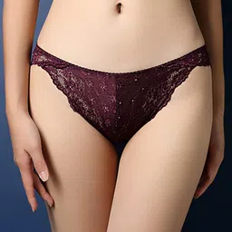 LULU & SKY Self Design Lace Bikini Briefs 3004-PURPLE-image-23