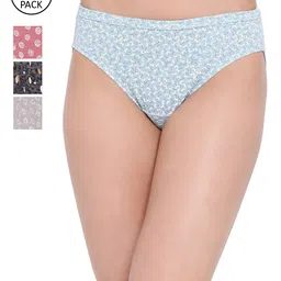 LYRA Women Pack Of 4 Assorted Printed Pure Cotton Bikini Briefs-image-40