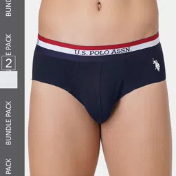 U.S. Polo Assn. Men Pack Of 2 Mid Rise Basic Anti Bacterial Briefs-picture-34