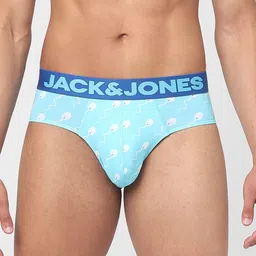 Jack & Jones Men Blue Printed Cotton Mid-Rise Basic Briefs-19