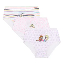 Bodycare Kids Girls Pack of 3 Assorted Frozen Printed Cotton Basic Briefs-image-58