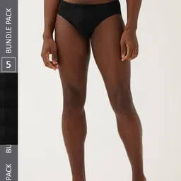 Marks & Spencer Men Pack Of 5 Cotton Basic Briefs T142533FBLACK-picture-53