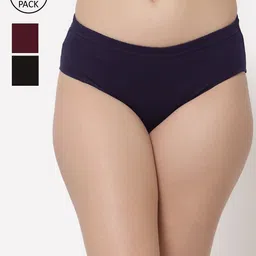 Floret Women Pack Of 3 Assorted Basic Briefs-image-103