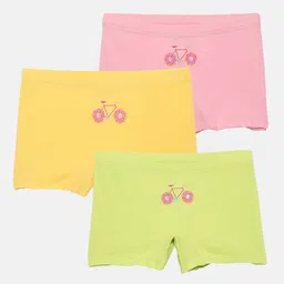 mackly Girls Pack Of 3 Printed Cotton Boxer Style Briefs-image-63