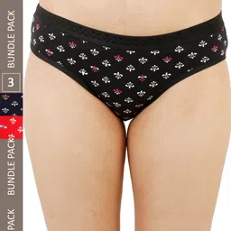 LADYLAND Women Pack Of 3 Printed Cotton Basic Briefs-picture-9