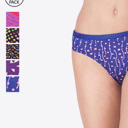 LYRA Women Pack Of 6 Assorted Printed Cotton Bikini Briefs-image-45