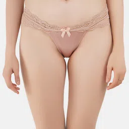 COLOR STYLE Women Pink Self Design Lace Bikini Briefs-image-13