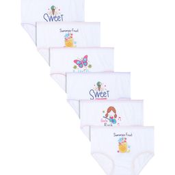DYCA Girls Pack Of 6 White Printed Cotton Briefs-image-116