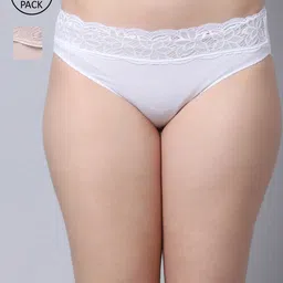 GRACIT Women Pack Of 2 White Solid Cotton Briefs-image-30