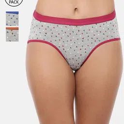 RedRose Women Plus Size Pack Of 3 Cotton Hipster Briefs-image-86
