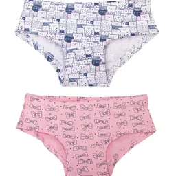 Keebee Girls Blue Pack Of 2 Printed Organic Cotton Hipster Briefs GH_CC_1_2-image-99
