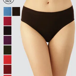 Dollar Missy Pack of 10 Combed Cotton Solid Hipster Briefs-picture-53