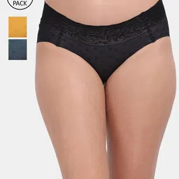Amour Secret Women Pack Of 3 Self-Design Hipster Briefs-image-79