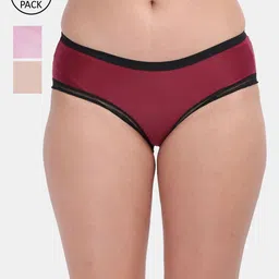 Amour Secret Women Pack Of 3 Solid Anti-Bacterial HipsterBriefs-image-62