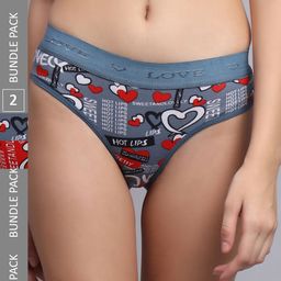 FiveFlag Pack Of 3 Printed Cotton Anti Bacterial Hipster Briefs-image-98
