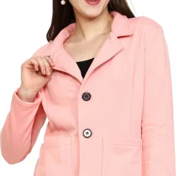 POLY FLEECE Solid Coat For Women-image-2