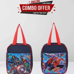 COMBO SPIDER-MAN + AVENGERS Lunch Tiffin Bag For School Office Picnic Waterproof Lunch Bag-image-48
