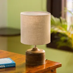 'Starlight' Round Table Lamp In Mango Wood Table Lamp-image-26