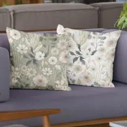 ambbi collections Multicolor Satin Floral 16x16 inches Cushion Covers (Pack of 2)-picture-27