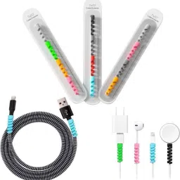 mpmp Charger Cable Protector Spiral Cable 1.5 Meter & 12 Pcs Twist Cable Saver Cable Protector-image-52