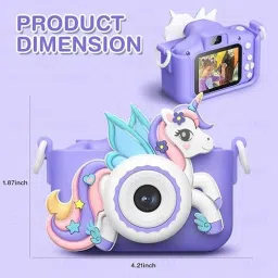 Myrra Kids Digital Camera Compact Unicorn Design Selfie Camera Video Recorder 0 Instant Camera image 3