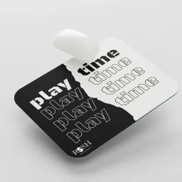 rssh creation Game Time Black & White Color, Anti - Slip Base, High Durability Mouse Pad Mousepad image 3