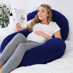 C_Shaped Full Body Pregnancy Pillow with Removable Velvet Cover Polyester Fibre Stripes Pregnancy Pillow Pack of 1-image-41