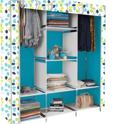 8 Shelf Foldable Collapsible Wardrobe Storage Organizer Almirah Cloth Rack Carbon Steel Collapsible Wardrobe-image-91
